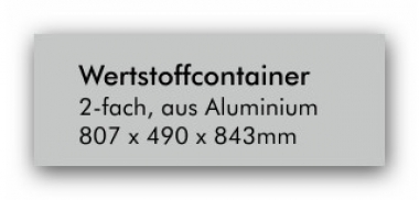 wertstoffcontainer 2-Fach aus Aluminium 1 st.